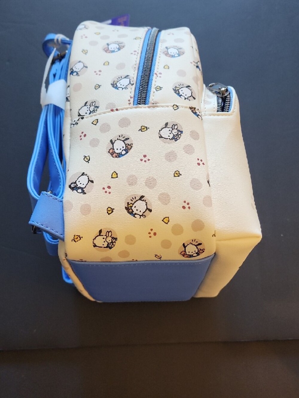 Loungefly Sanrio Cream Pochacco Kids Mini Backpack with Blue Accents. NWT - Picture 8 of 13